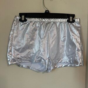 Metallic Silver Shorts